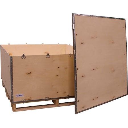 Global Industrial 47.25 in x 47.25 in x 22.5 in 6 Panel Shipping Crate, Brown, Plywood B2352212